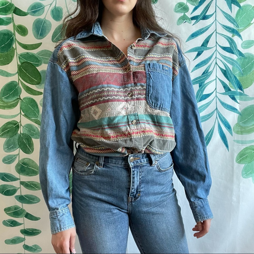 Vintage CM Company Denim Western Button Down shirt